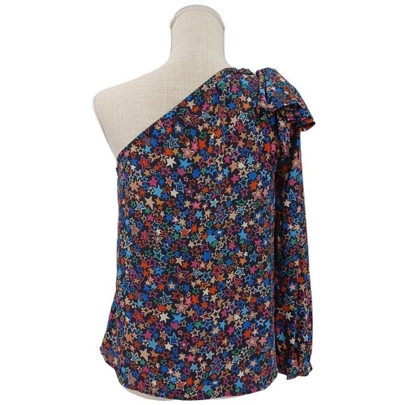 J. Crew Jacuzzi One Shoulder Top In Kaleidoscope Star Print Women's 2 Party - Picture 3 of 12